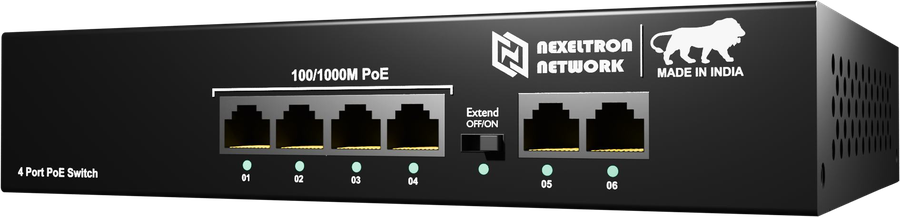 NEXELTRON 4FE PoE + 2FE Uplink PoE switch