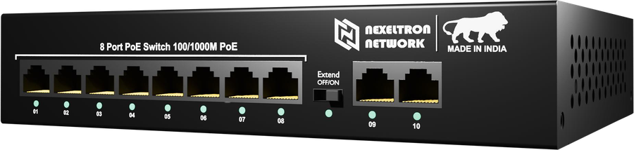 NEXELTRON 8FE PoE + 2Gb Uplink PoE switch