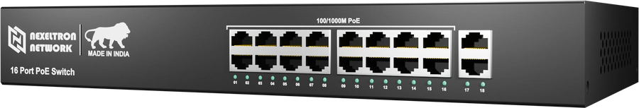 NEXELTRON 16Gb PoE + 2Gb Uplink PoE switch